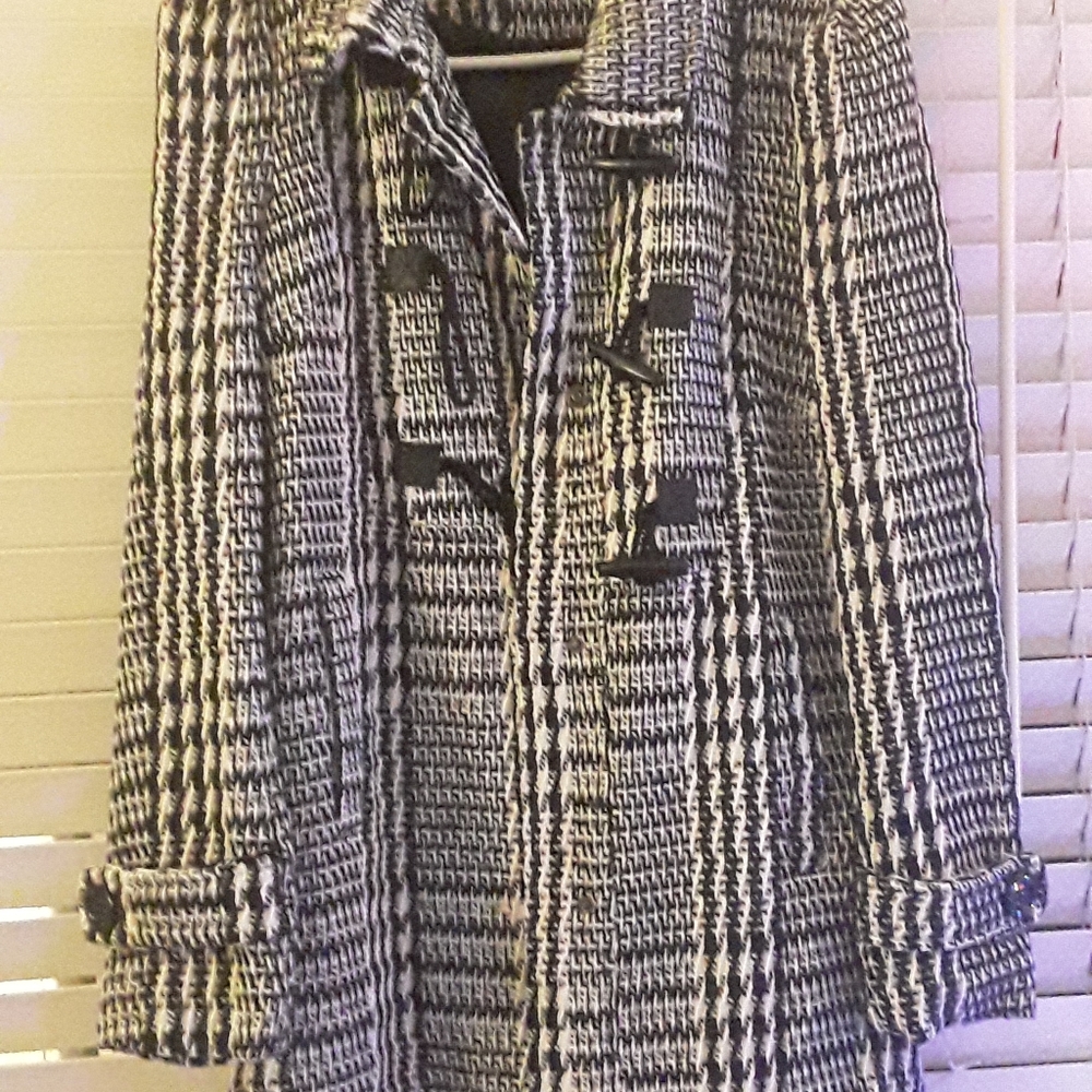 Plad double-breasted coat